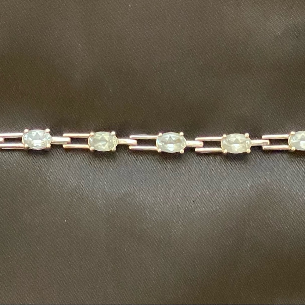 925 silver and blue topaz tennis bracelet